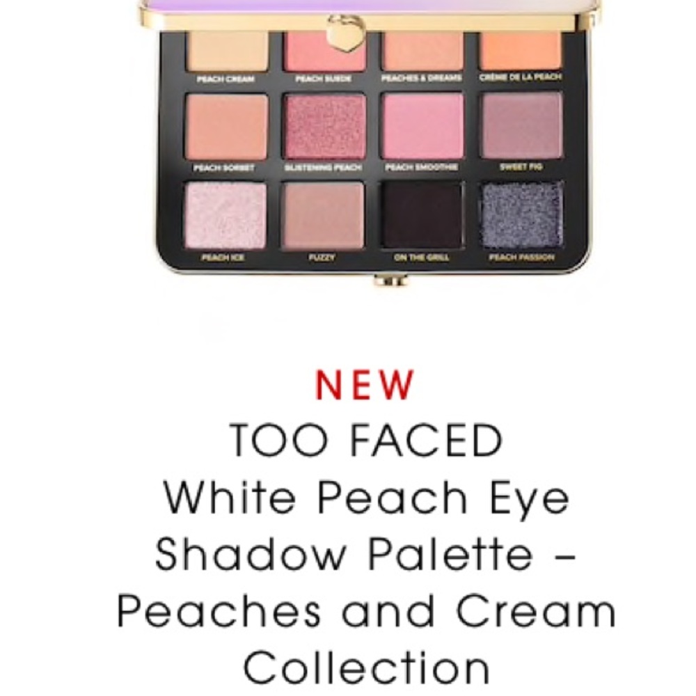 Too Faced white peach eyeshadow pallet